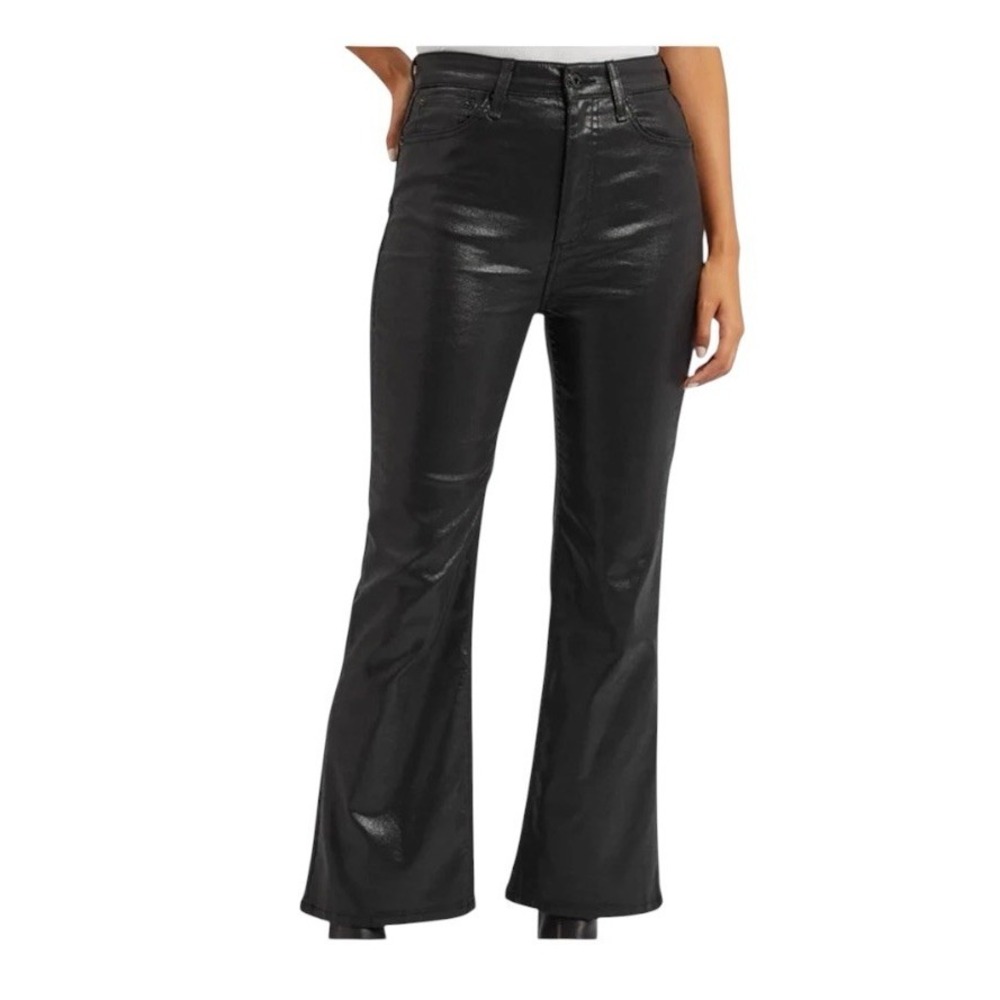 Rag & Bone Casey High Rise Ankle Flare Jeans Coated Black Women's Size 27